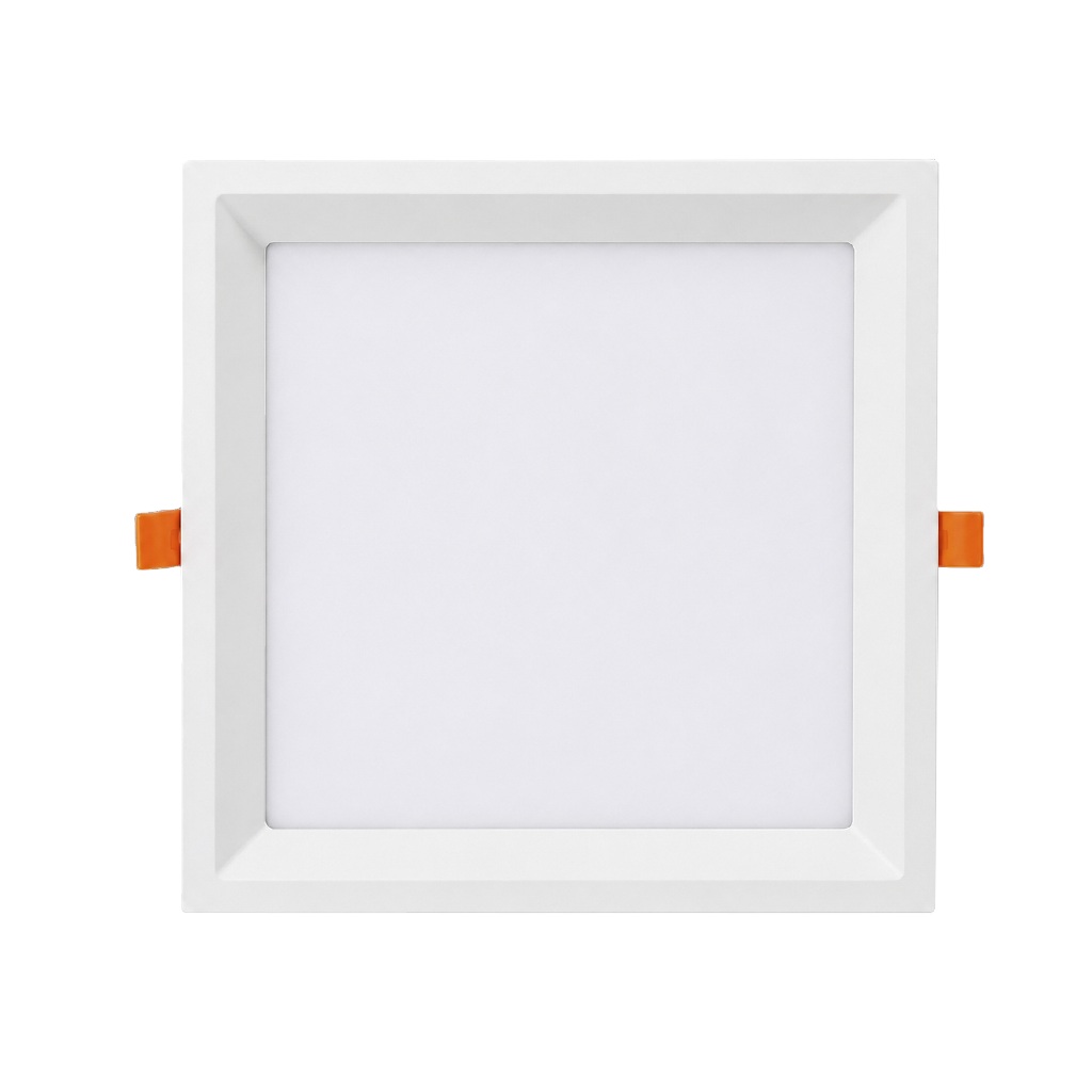 Luminaria Painel Recuado Led 18w/24w 22x22cm Embutir Quadrado Amarelo, Branco, Bivolt Plafon