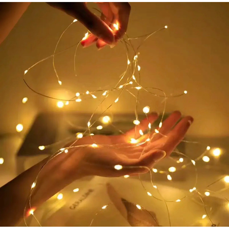 Fio de Fada Cordão Luz Led 3m 30 Leds  Pilha Branco Frio Quente Decoração Festas Natal Ano Novo