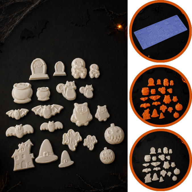 1~5 forma folha de moldagem apliques halloween 29 cavidades Porto formas cod p879// (CHOCO)