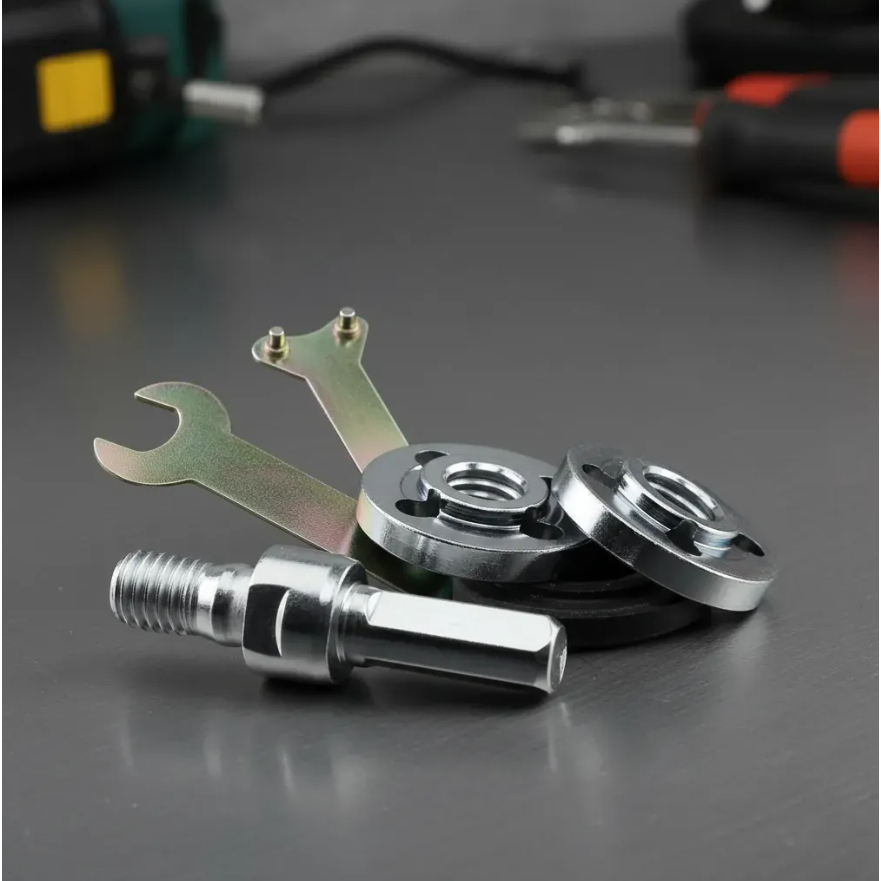 Haste Eixo Suporte Adaptador Universal Disco De Corte Com Chave de Aperto Desbaste Rebolo Lixa para Furadeira