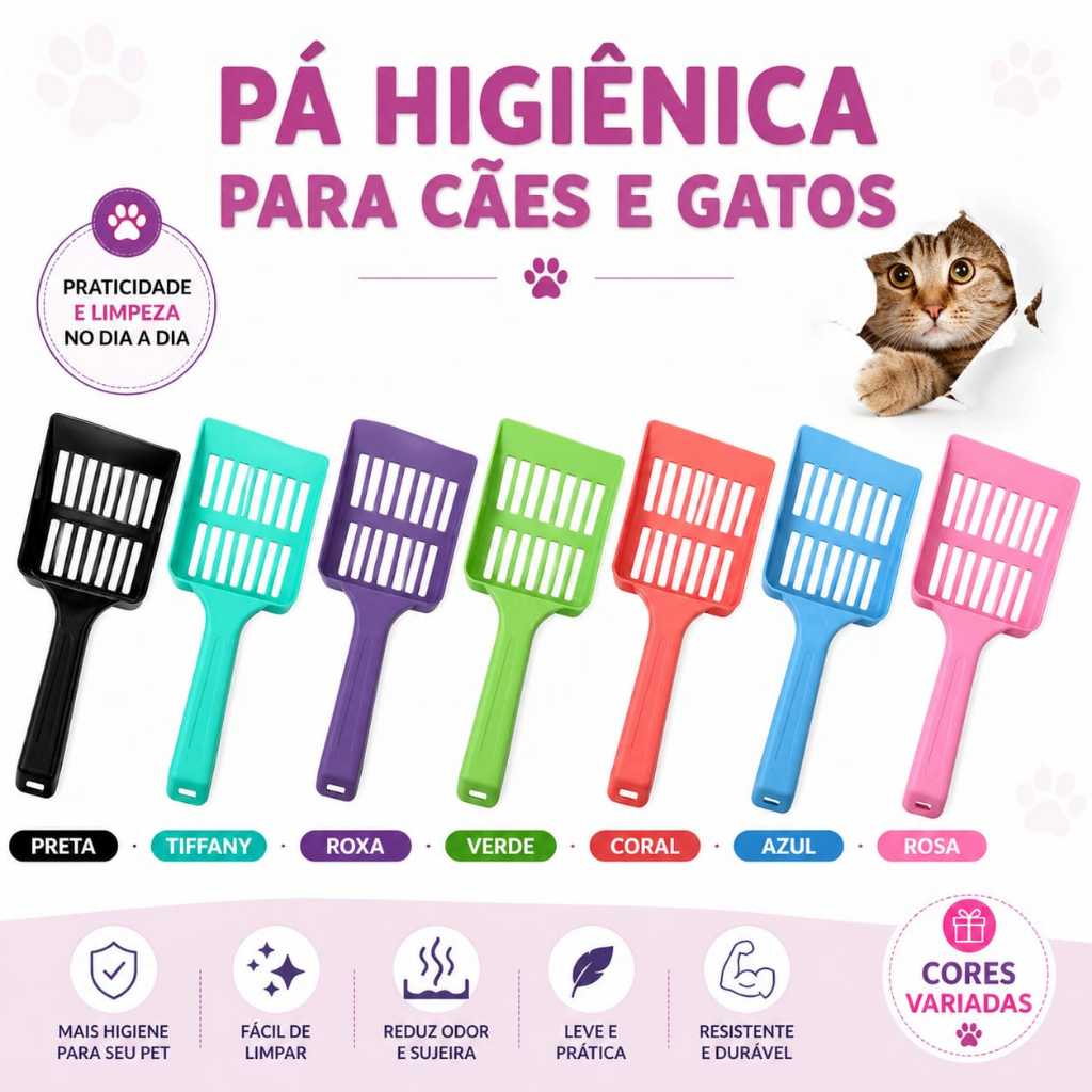 Pá Higiênica Plástica para Gatos/Four Plastic