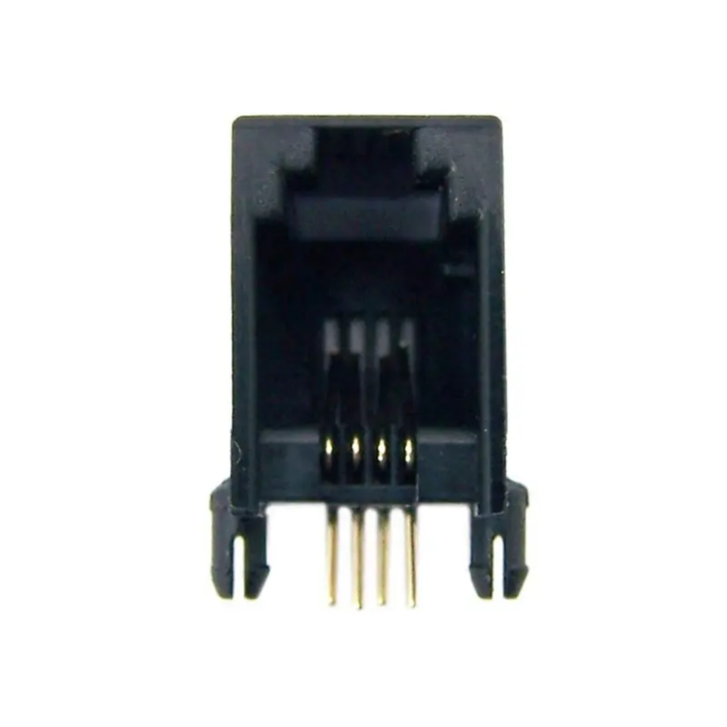 Kit 10 Peças Modular Jack Rj11 Fêmea 4p4c 90g Yh55-01 Preto