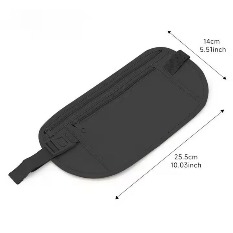 Pochete Doleira Slim Cintura Porta Dinheiro Celular Documento Bolsa Secreta( PRETO).
