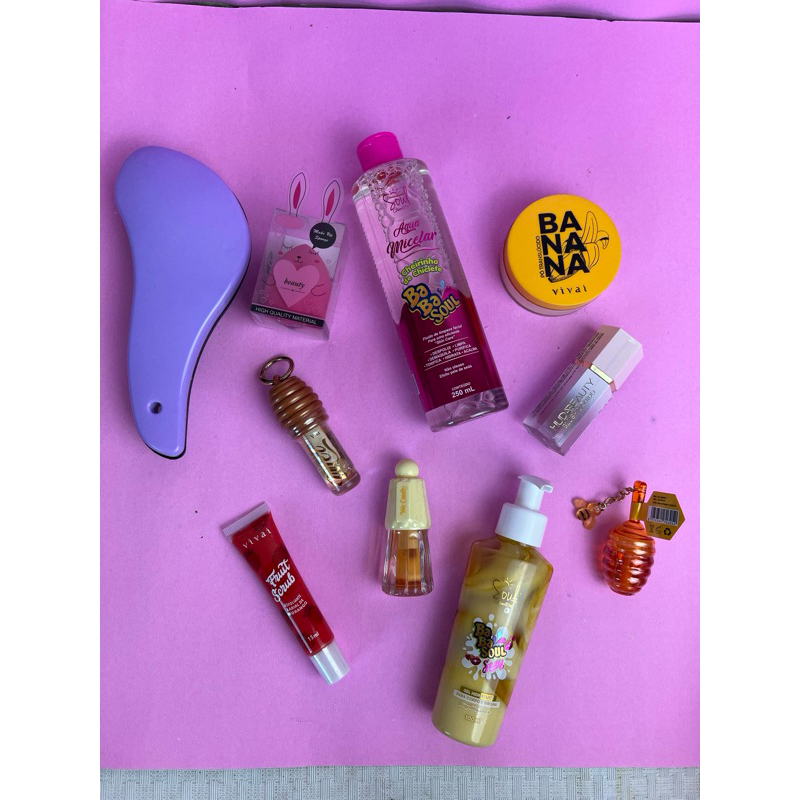 Kit maquiagem completo 10 itens A SUA ESCOLHA Gloss, Rímel, Blush, Esponja + Acessórios barato promoção e envio rápido