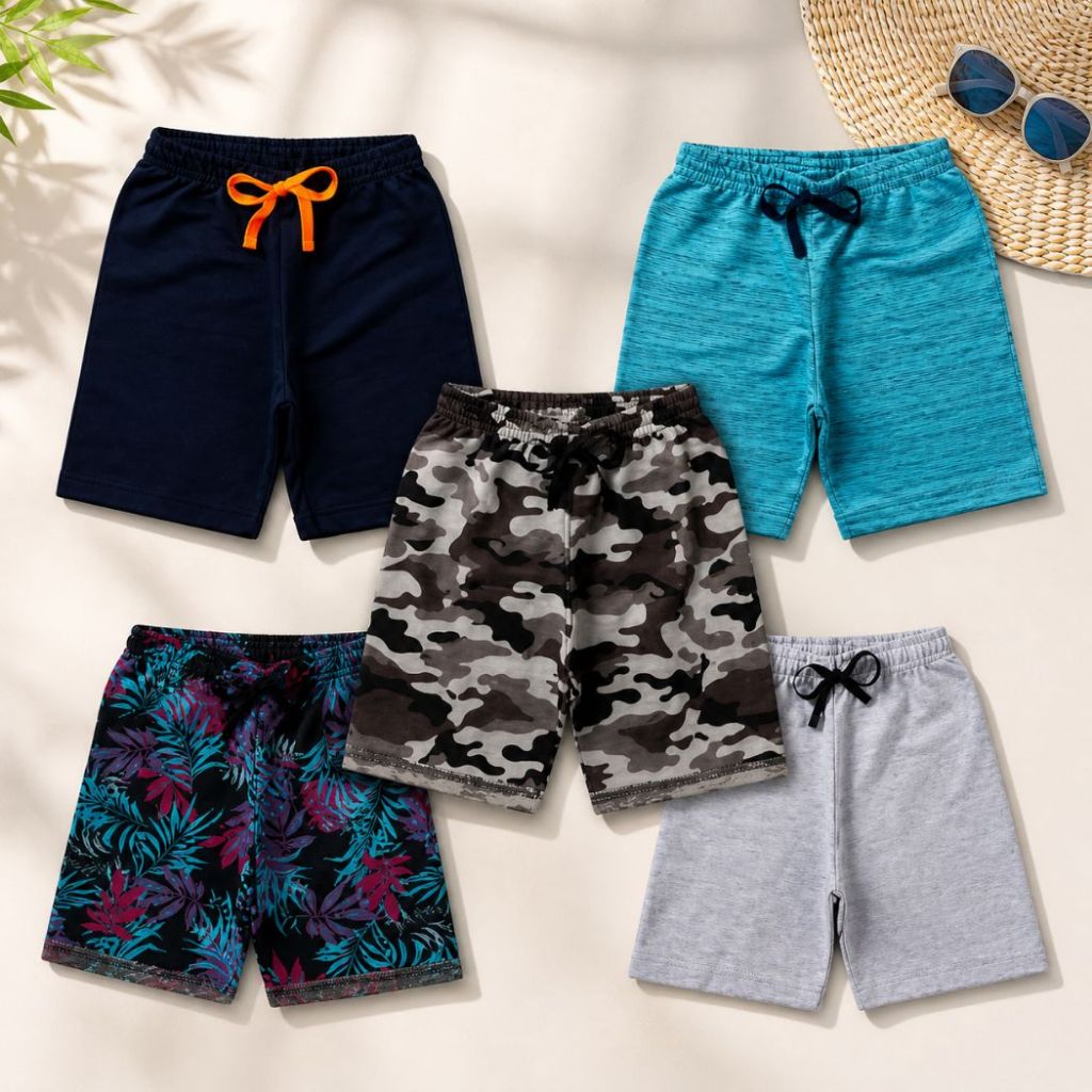 Kit 3 Bermudas sortidas Moletom / Moletinho Infantil ou juvenil Tamanho 1 ao 14 Bermuda para meninos Marca Propria