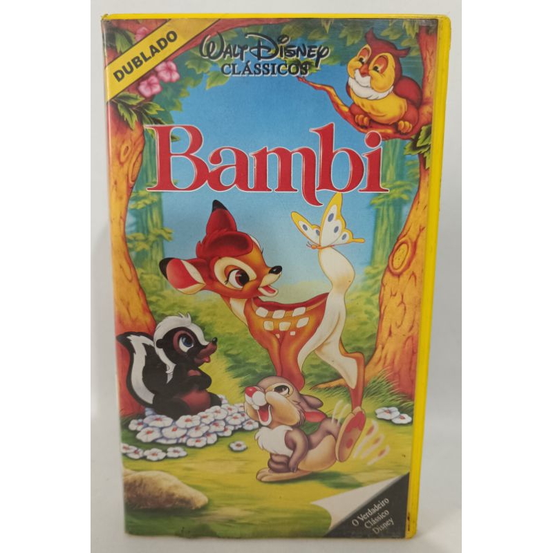 VHS Bambi Dublado Walt Disney Clássicos fita filme desenho infantil colecionador