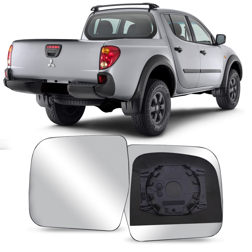 Lente do Retrovisor Pajero Sport 2010 a 2013 L200 Outdoor 2008 a 2012 Lado Direito (Passageiro)