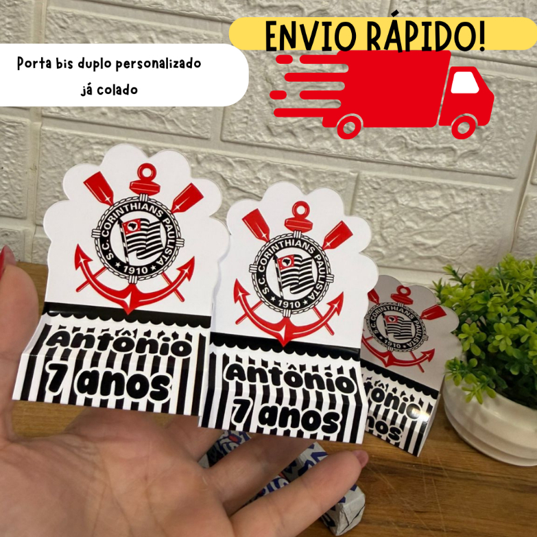 Porta Bis Duplo Corinthians Personalizados /Lembrancinha de Festa /Aniversário Time - JÁ COLADO!