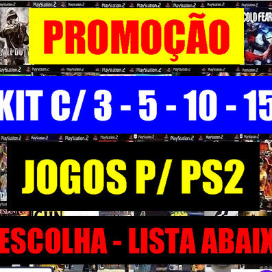 Jogos PS2 Kit C/ 3 - 5 - 10 - 15 Unidades - Monte o Seu!