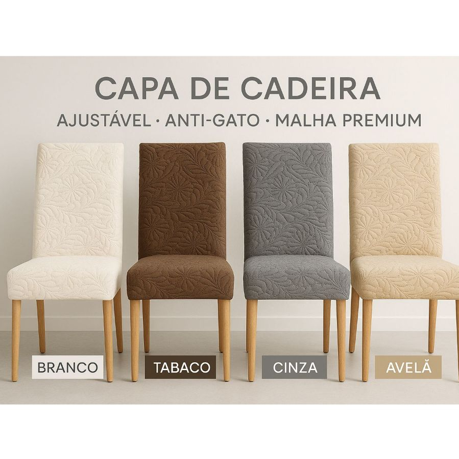 Jogo de capa para cadeira matelado para sala/cozinha ideal para quem tem pets envio rápido