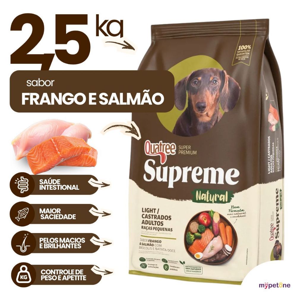 Ração Quatree Light Adulto Castrado Raça Pequena 2,5kg