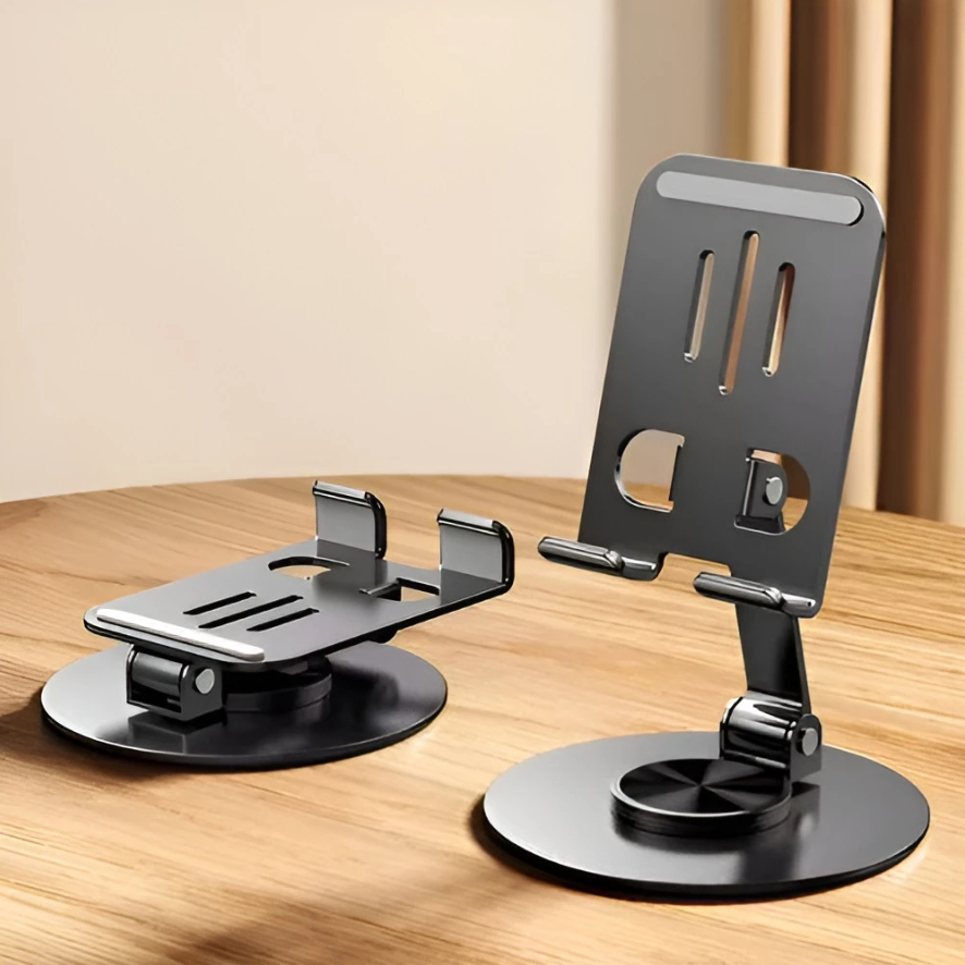 Suporte Alumínio Ajustável 360 Graus Rotatório Para Smartphone Tablet C340