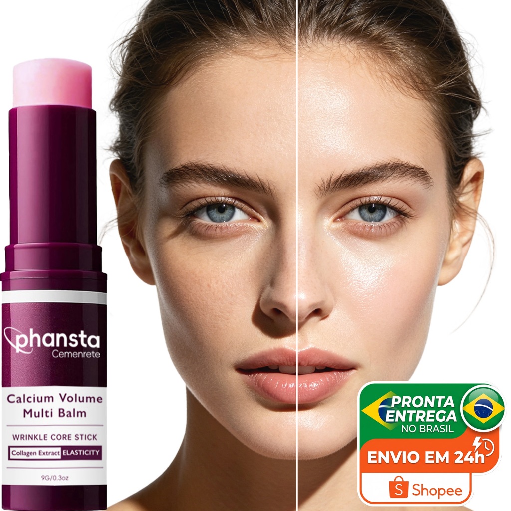 Balm Bastão Hidratante Phansta Colágeno Antissinais Antirrugas Skincare Rosto Olhos Pescoço 9g