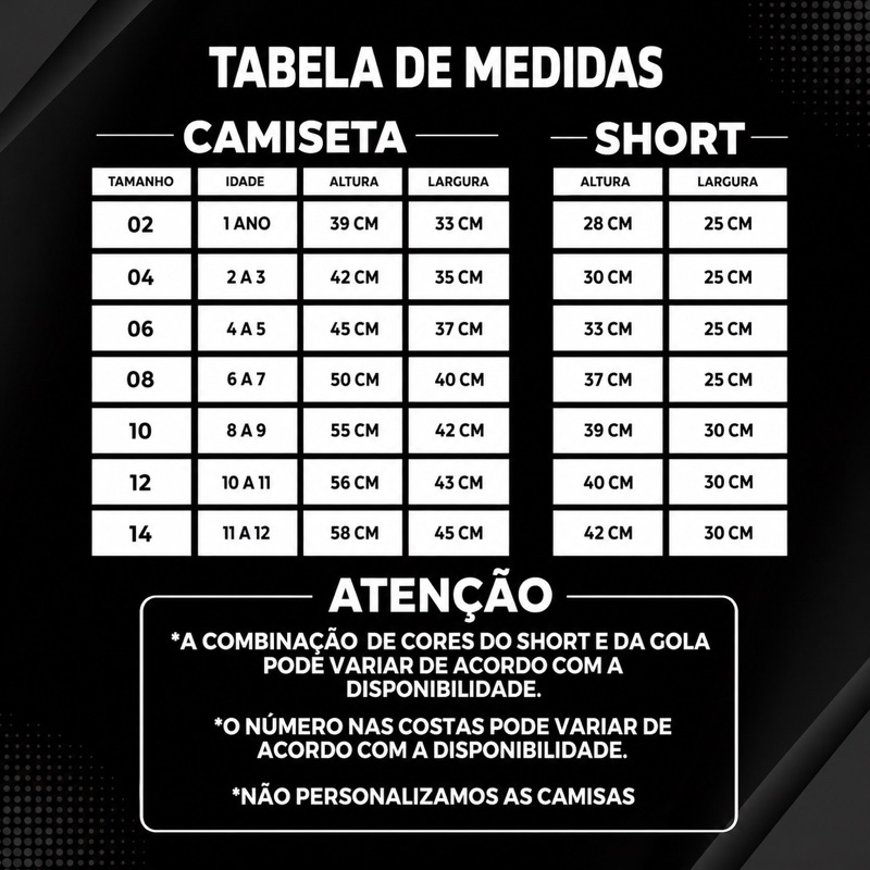 Kit Infantil Juvenil Camisa Times Diversos 2026 + Meião