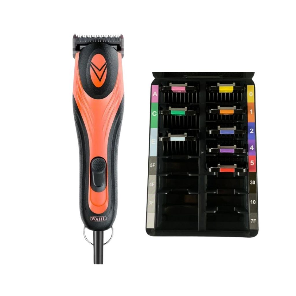 Kit Máquina de Tosa Wahl KM Velocity + Adaptadores Com Porta Lâminas MBS Para Tosa Cachorro Gato