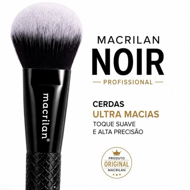 Pincéis Maquiagem Profissional Macrilan Noir Base Blush Pó Sombra Cerdas Macias