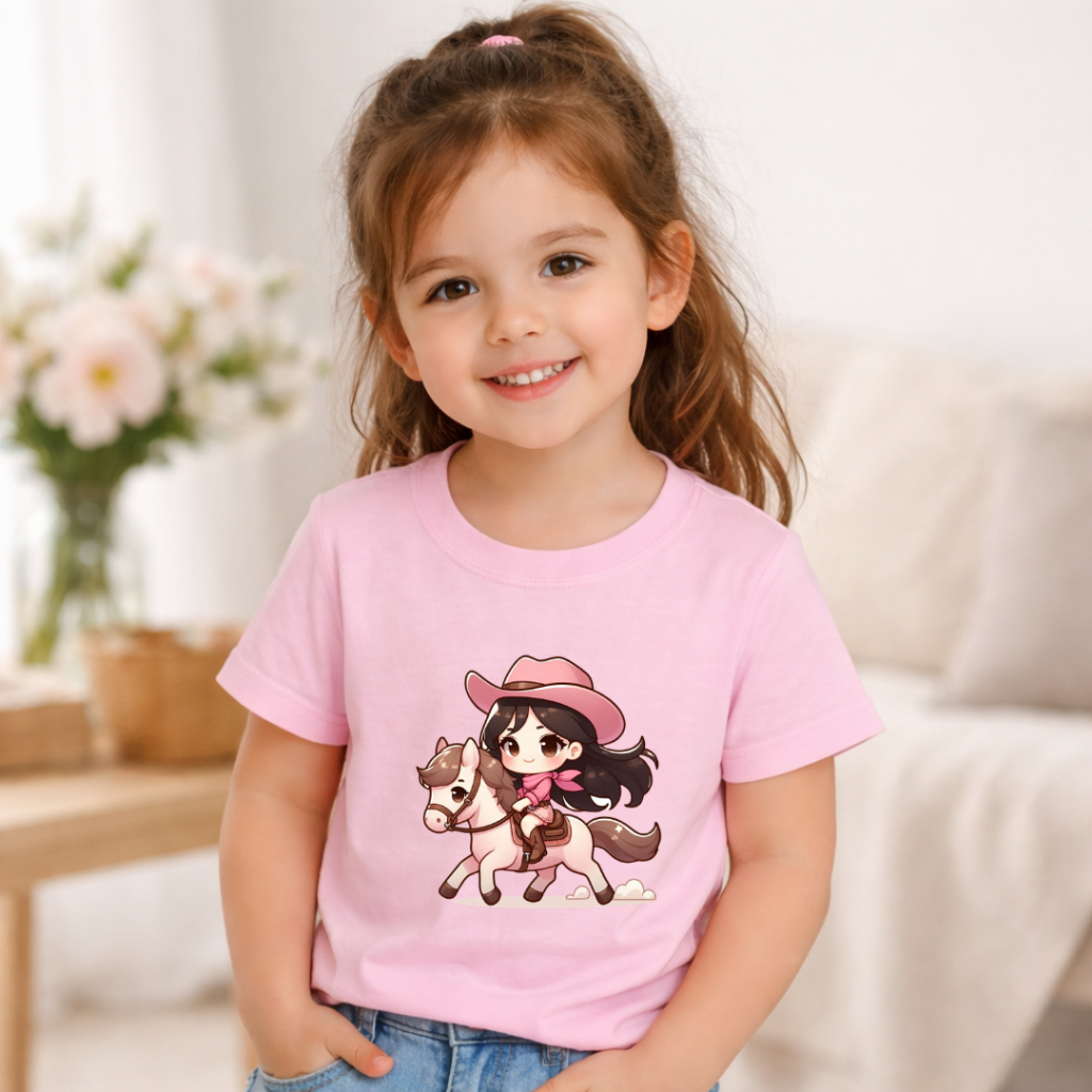 Camiseta Infantil Menina Boiadeirinha Estilo Ana Castela Country Algodão