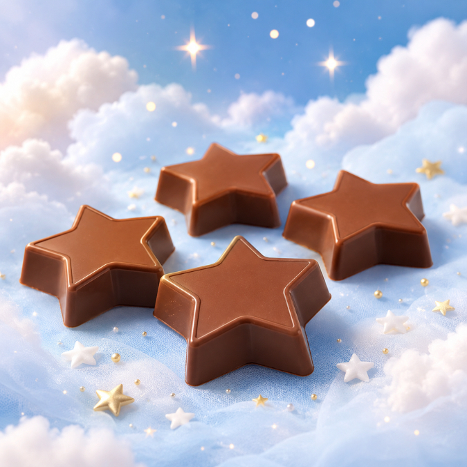 1~10 Forma Simples  Bombom Estrela Grande 10024 em Acetato BWB Para Doces de Chocolate e Confeitaria (CHOCO)