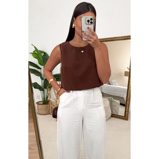 BLUSA CROPEDD FEMENINA ELEGANTE COM LAÇO NA COSTA / CASUAL /TRABALHO / ESCRITORIO