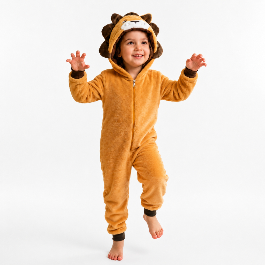 Pijama Infantil Leão Kigurumi Meninos Personagens Fantasia