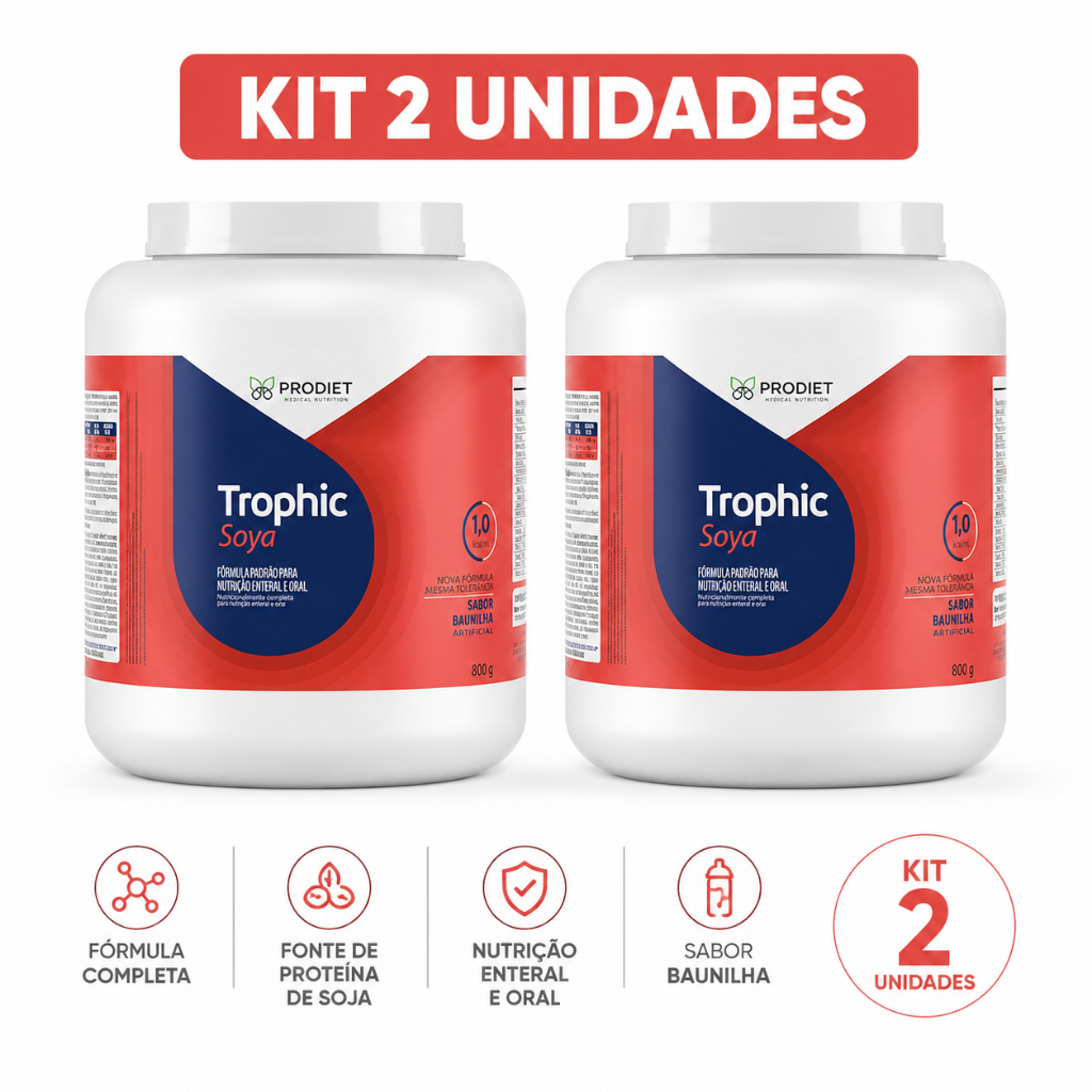 kit 2 Unidades Trophic Soya 800g Prodiet Nutrição Enteral.