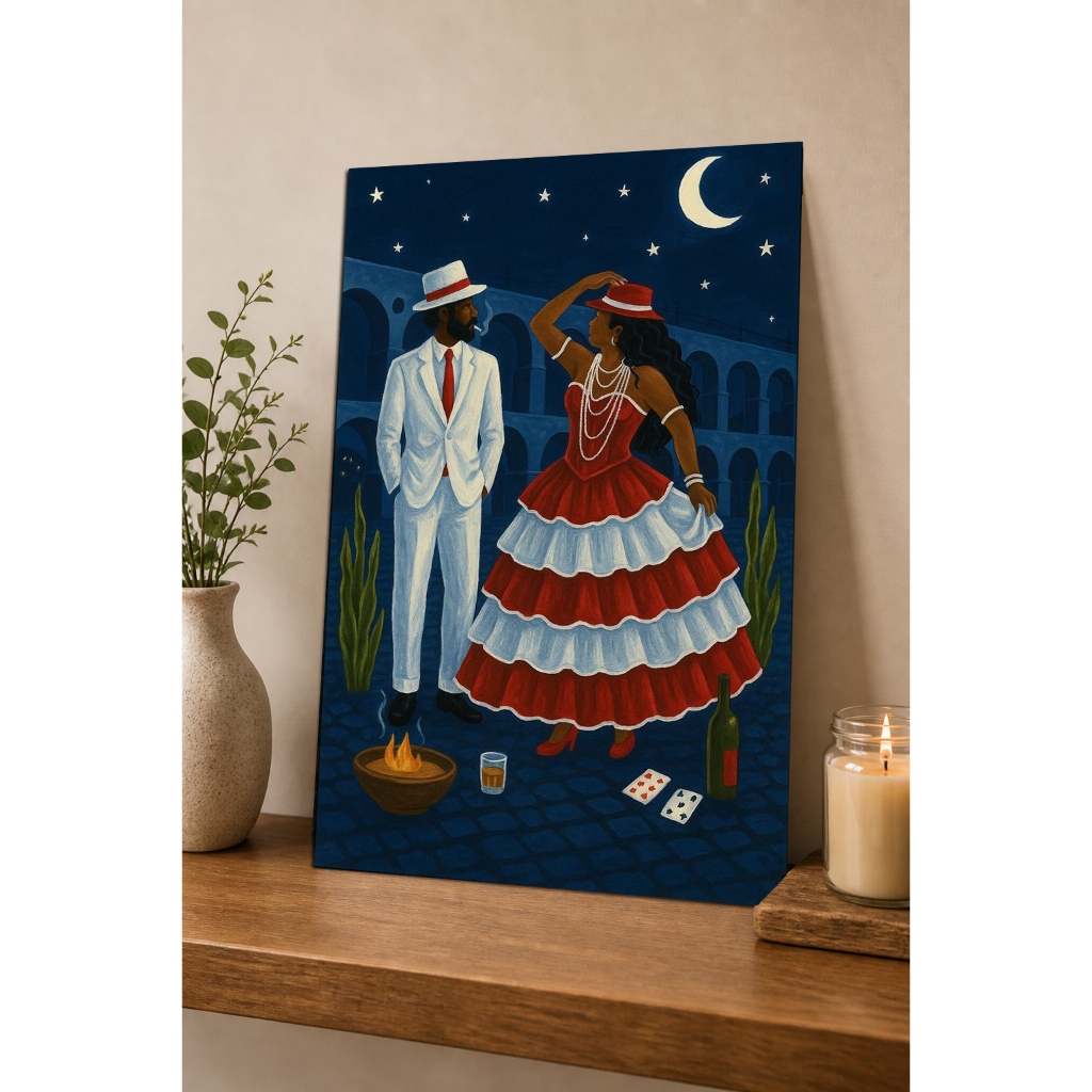 Quadro Casal Malandro  30x40cm Zé Pilintra e maria Navalha umbanda axé