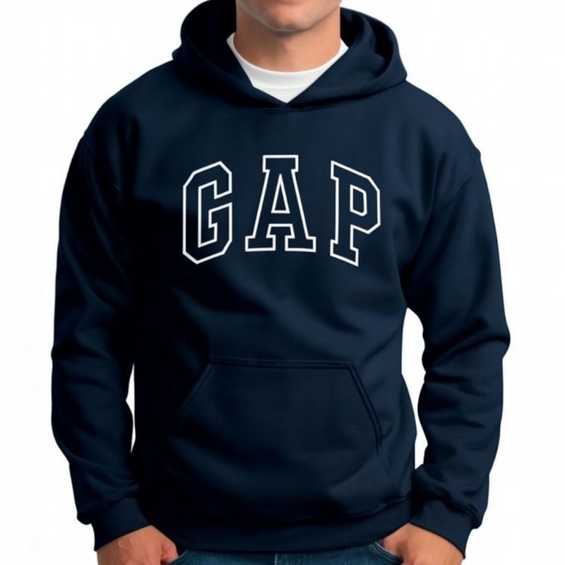 blusa moletom flanelado unissex masculino feminino estilosa Gap streetwear de frio casaco canguru bolso e capuz