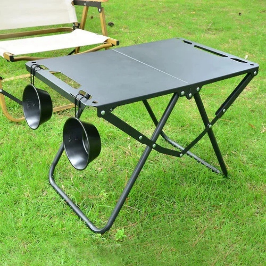 Mesa Dobrável Portátil de Acampamento em Aço de Alto Carbono – Leve e Rápida de Montar