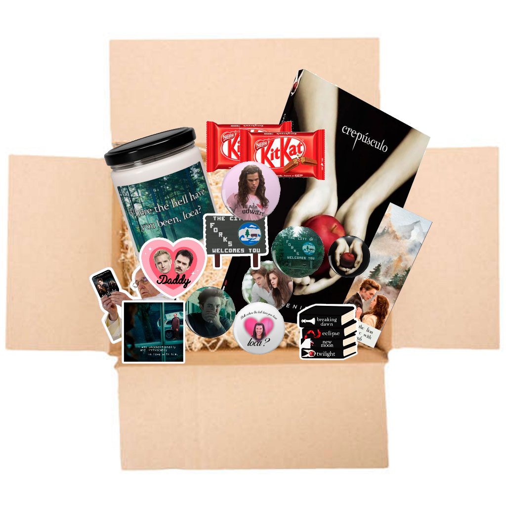 Kit Crepúsculo Twilight Box Vela Livro Sticker Pins Box