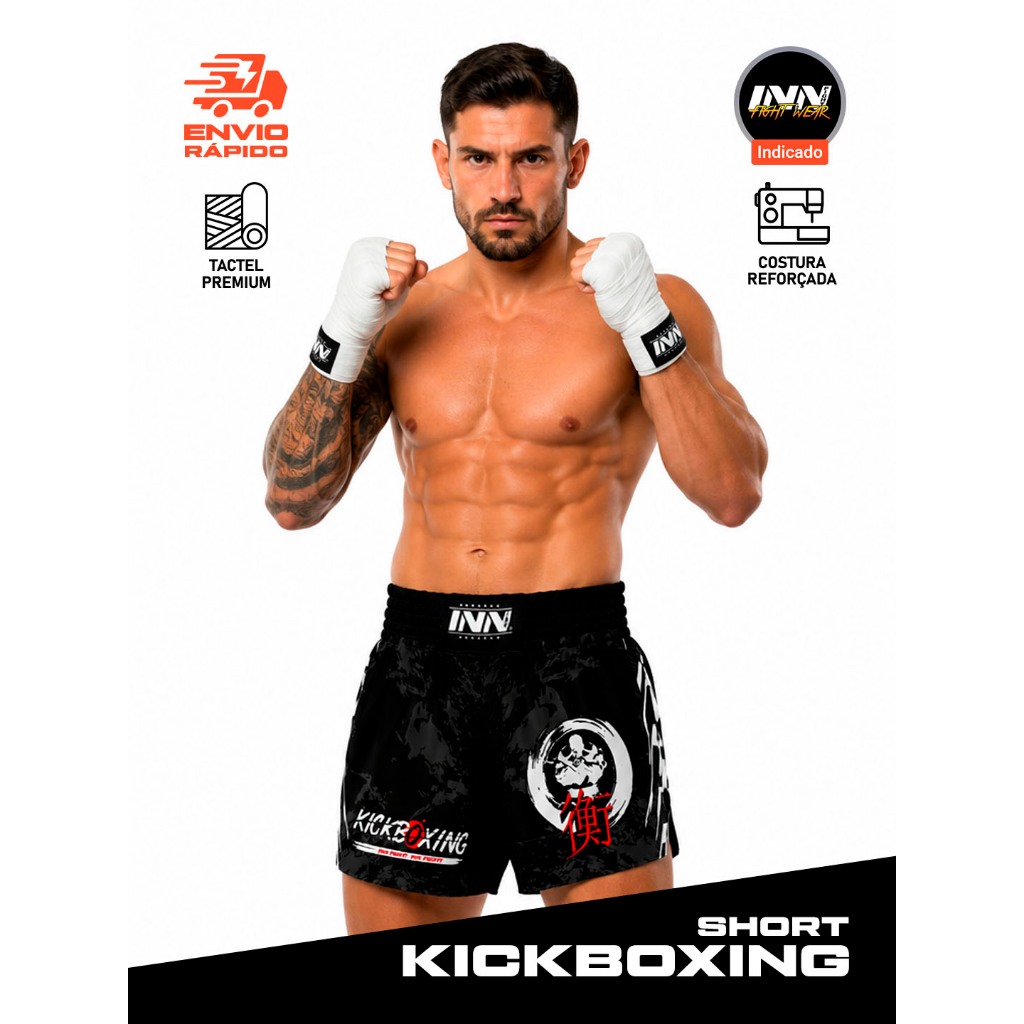 Short Kickboxing Champion Black Fury Mode Unissex