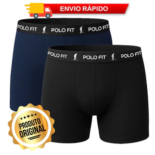 Kit 2 Cuecas Polo Fit Boxer Box Algodão Cotton Masculina Original Oferta Cueca Promoção