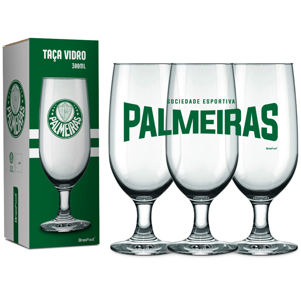 Taça Palmeiras de Vidro Copo Tulipa Chopp Cerveja Torcedor Verdão Original