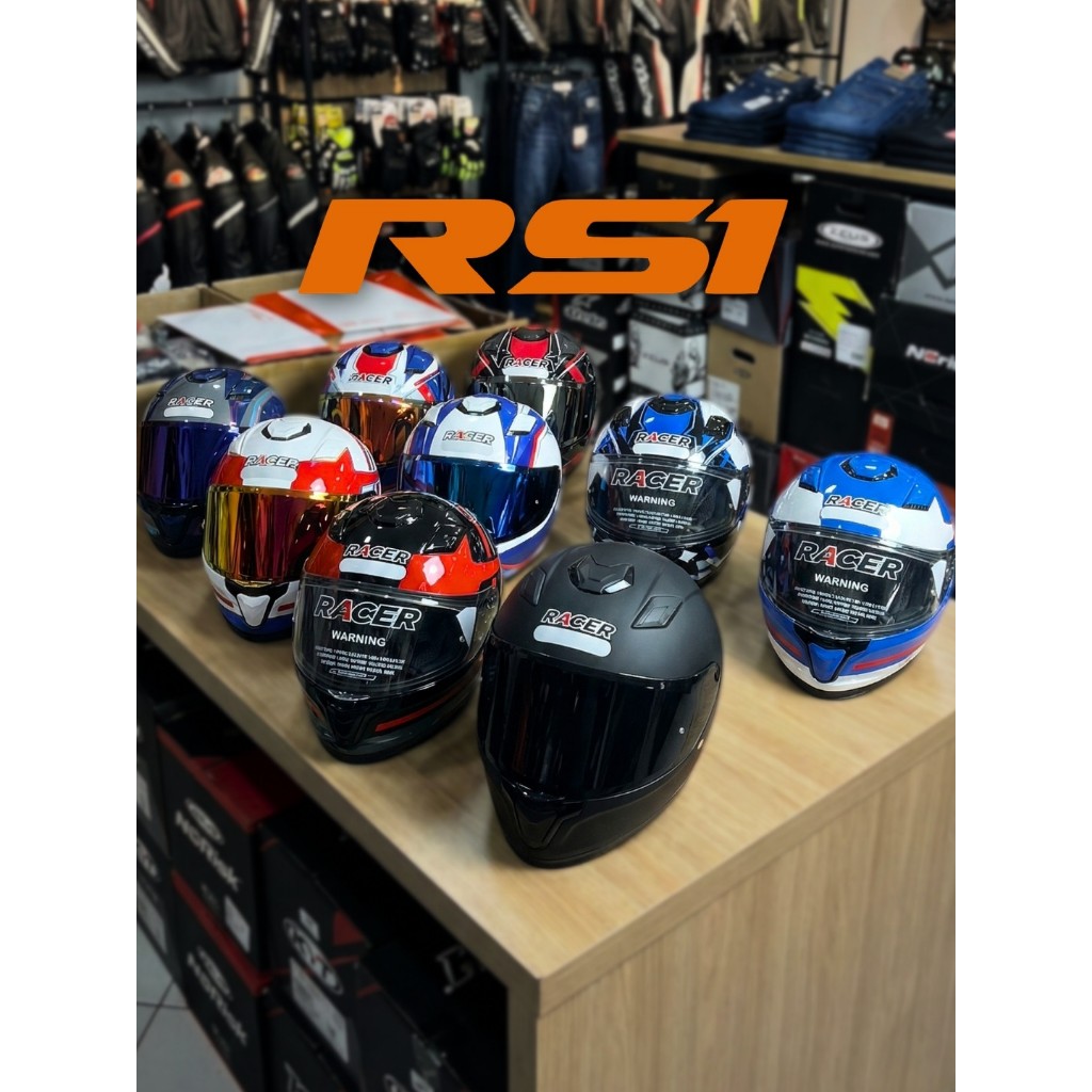 Capacete Racer1 Rc1 Spoiler Fechado  Removível Resistente Modelos