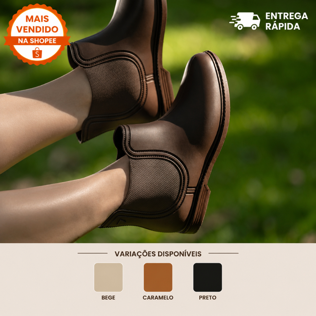 Bota Cano Curto Feminina Casual Leve Confortável Dia a Dia