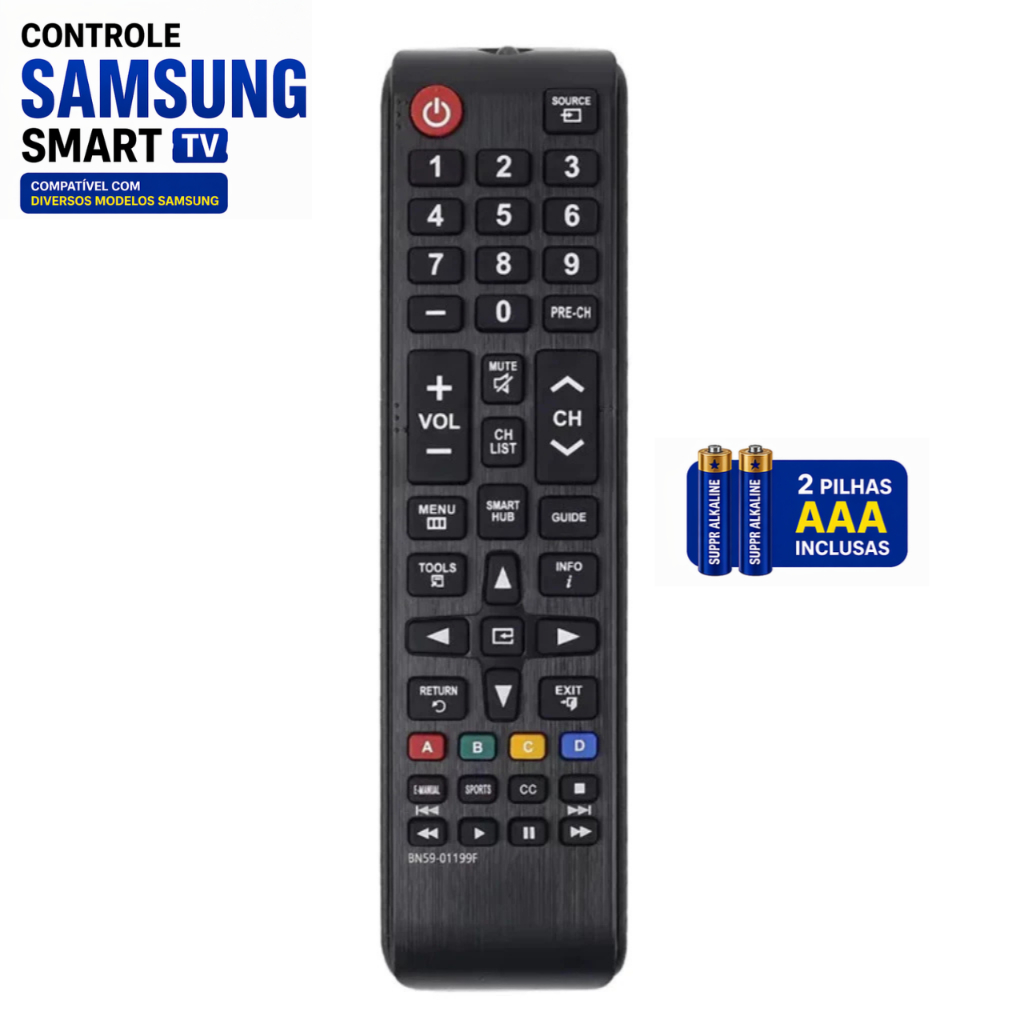 Controle Remoto Compatível com Samsung Smart TV LCD LED