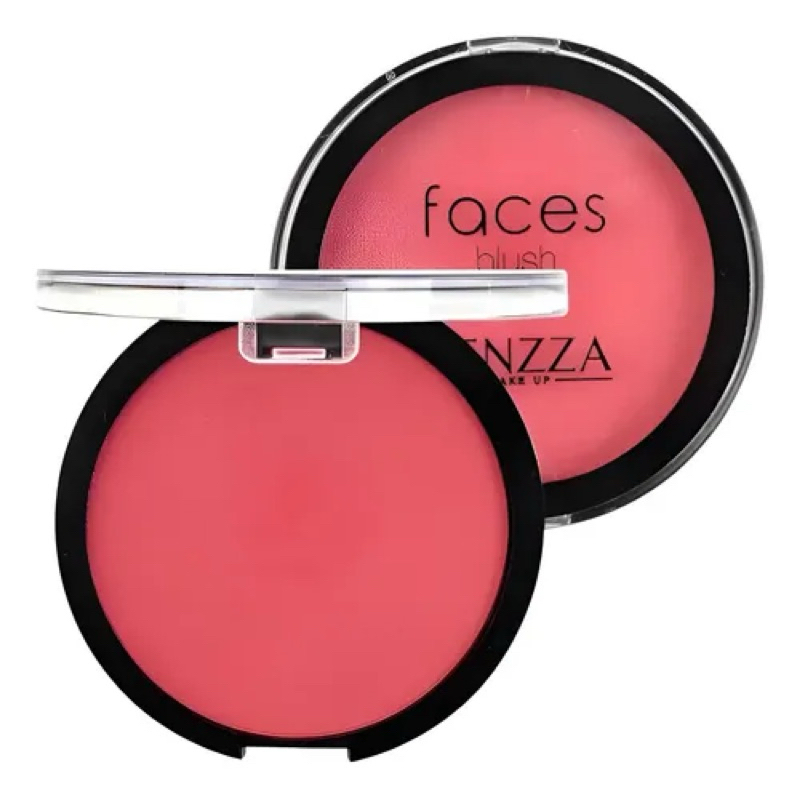 Blush Compacto Fenzza Faces - Super Fininho e Ultra Pigmentado-Brilho Formato Morango Batom Balm Gloss Atacado Cor Rosa
