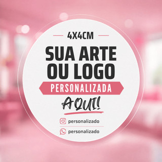 Adesivos Personalizados 4x4 cm - 1000 unidades, 500, 300 ou 200 unidades - Com sua logo o…
