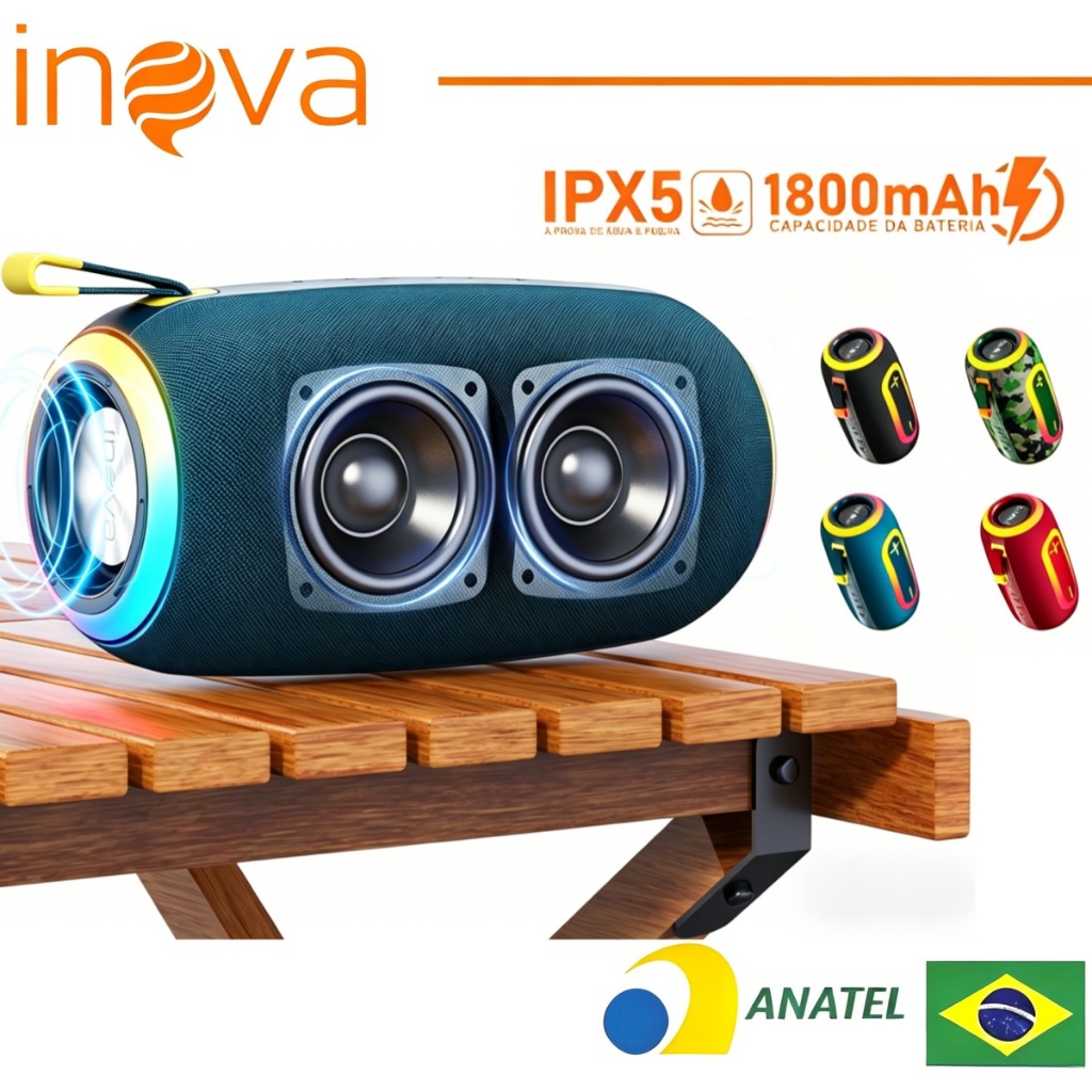 INOVA Caixa Som Som Estéreo De Alta Fidelidade Tws Party Ipx5 1800mAh Speaker Áudio mesa para carro