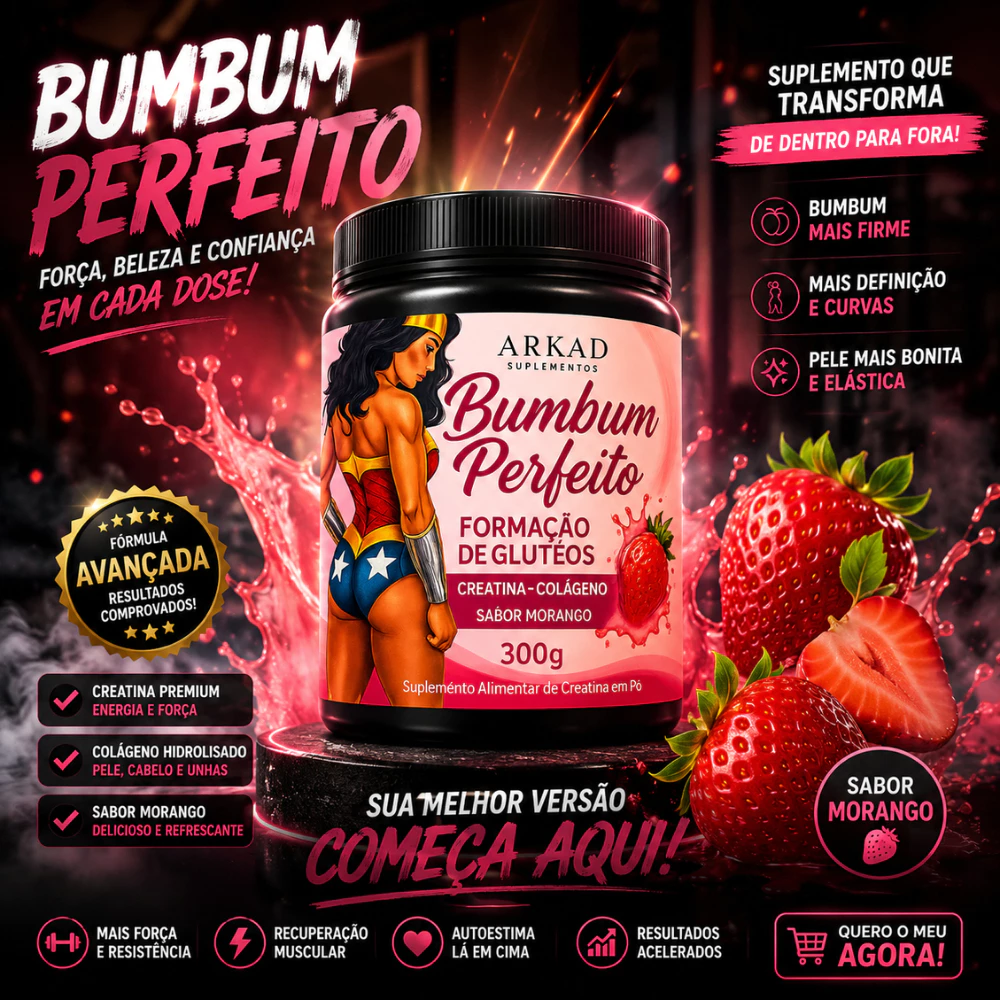 Suplemento para crescimento de glúteos com creatina e colágeno. Aumenta, firma e define - Arkad Suplementos — imagem 1