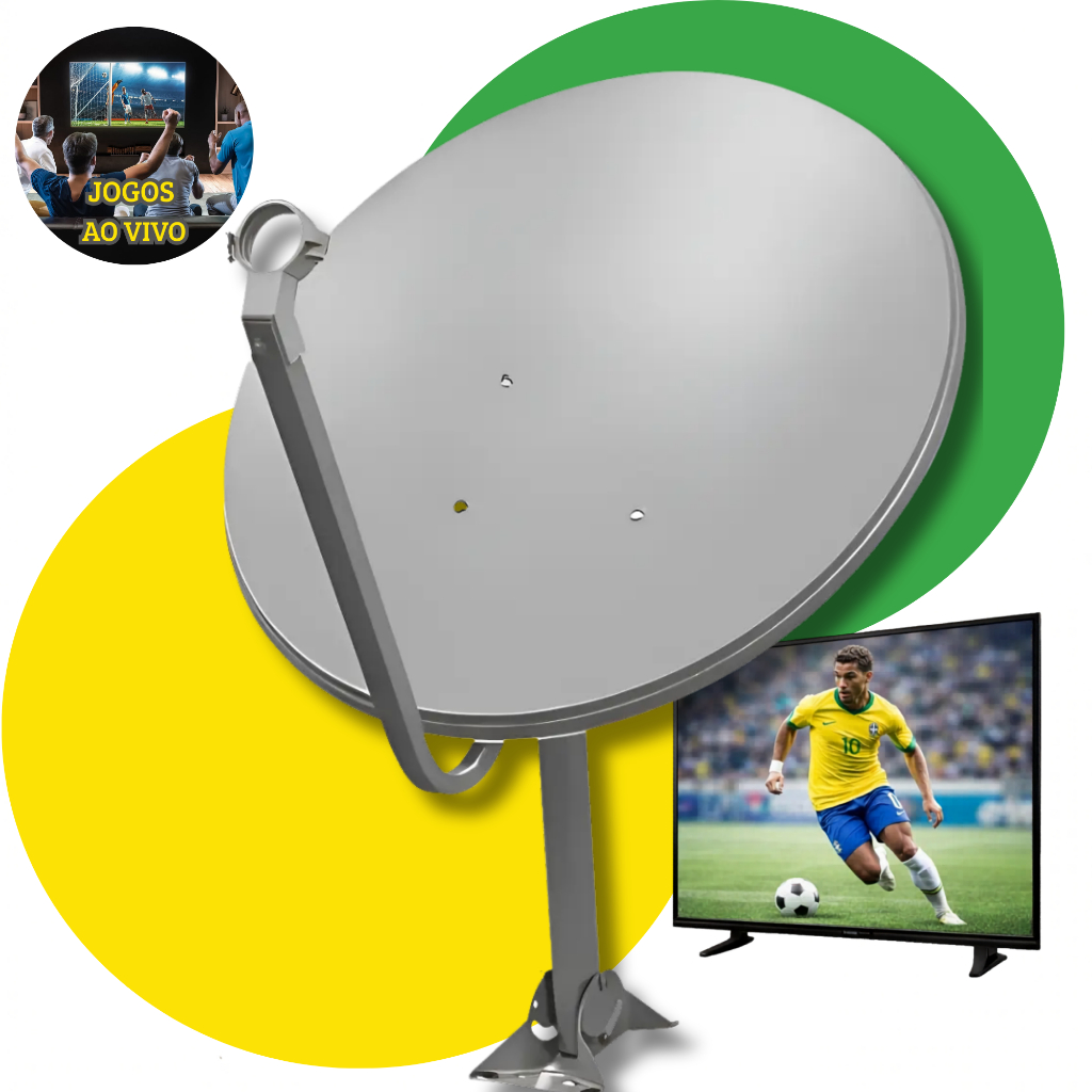 Antena Parabólica 60cm Banda Ku Para Tv Satélite