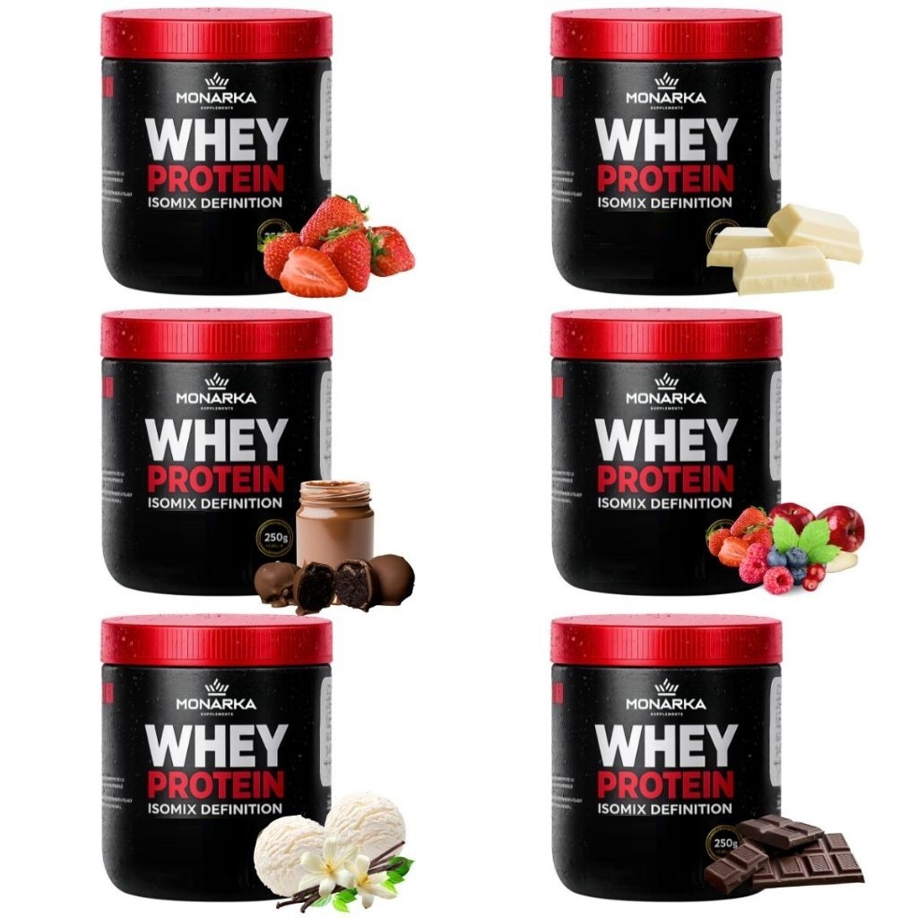 Kit Degustação 1,5 kg em 6 sabores - Whey Protein Isolado Concentrado Blend de Proteina.