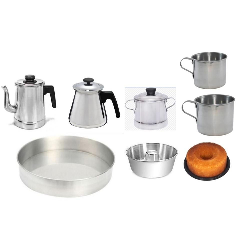 Jogo Café Completo 7 Peças Alumínio Resistente Airfryer