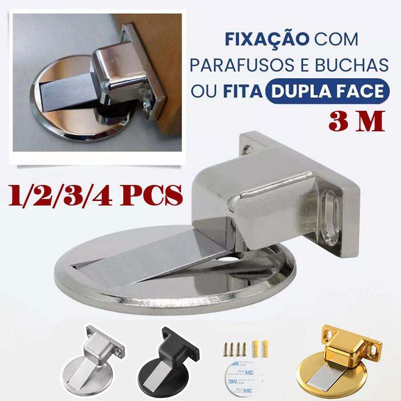 1-4 PCS Prendedor de Porta Magnético Slim Cromado