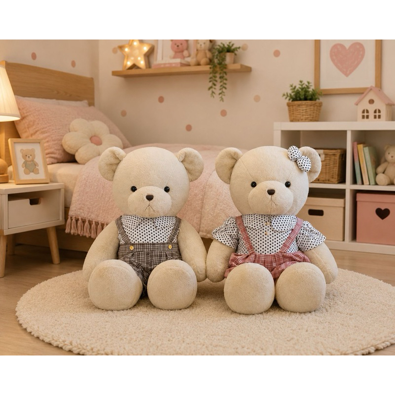 Urso pelúcia 60 cm grande fofo super confortável macio para crianças e pets / material anti alérgico
