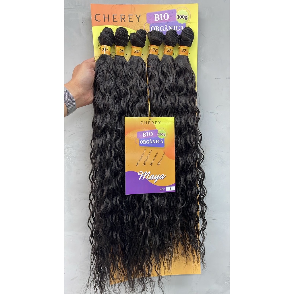 Cabelo Cacheado Bio Orgânico Na Tela Maya Curly 300g 60cm Cherey