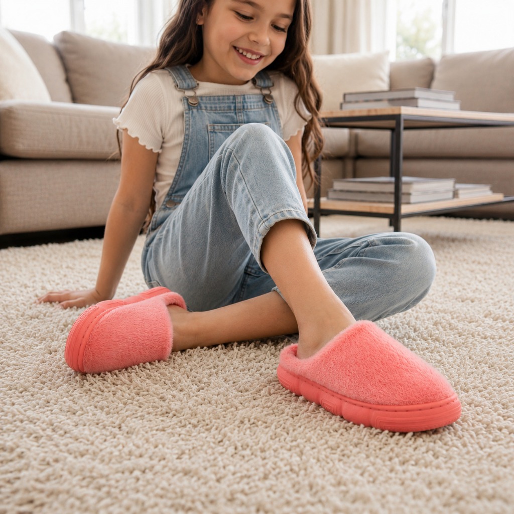 Pantufa Infantil Peluciada Nuvem Antiderrapante Quentinha Macia Menino Menina Inverno