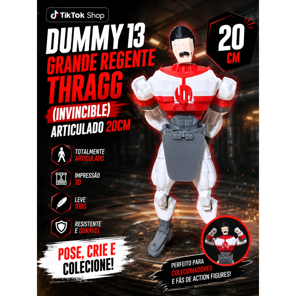 Action Figure Grande Regente Thragg (Invincible) - Dummy 13 Articulado 20cm Impressão 3D