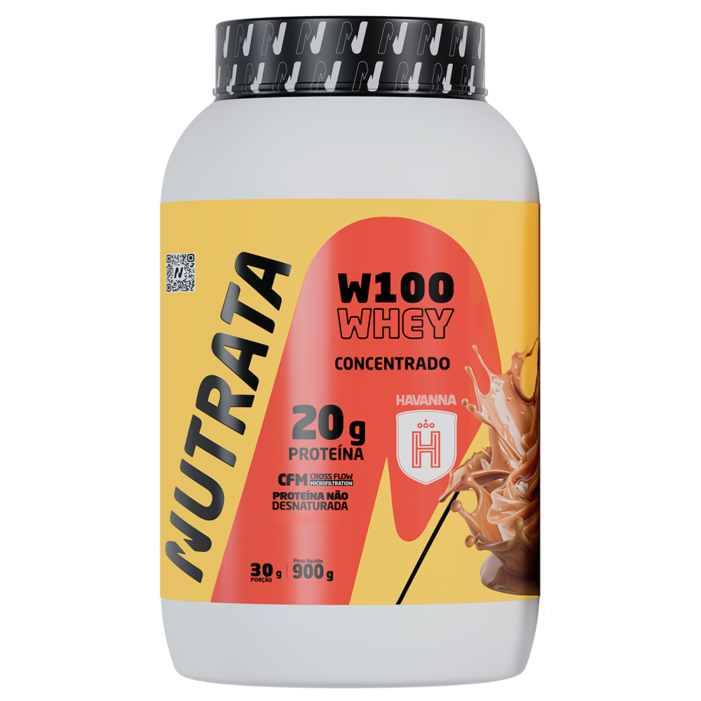 Whey Protein Concentrado W100 Nutrata 900g Suplemento Alimentar em Pó