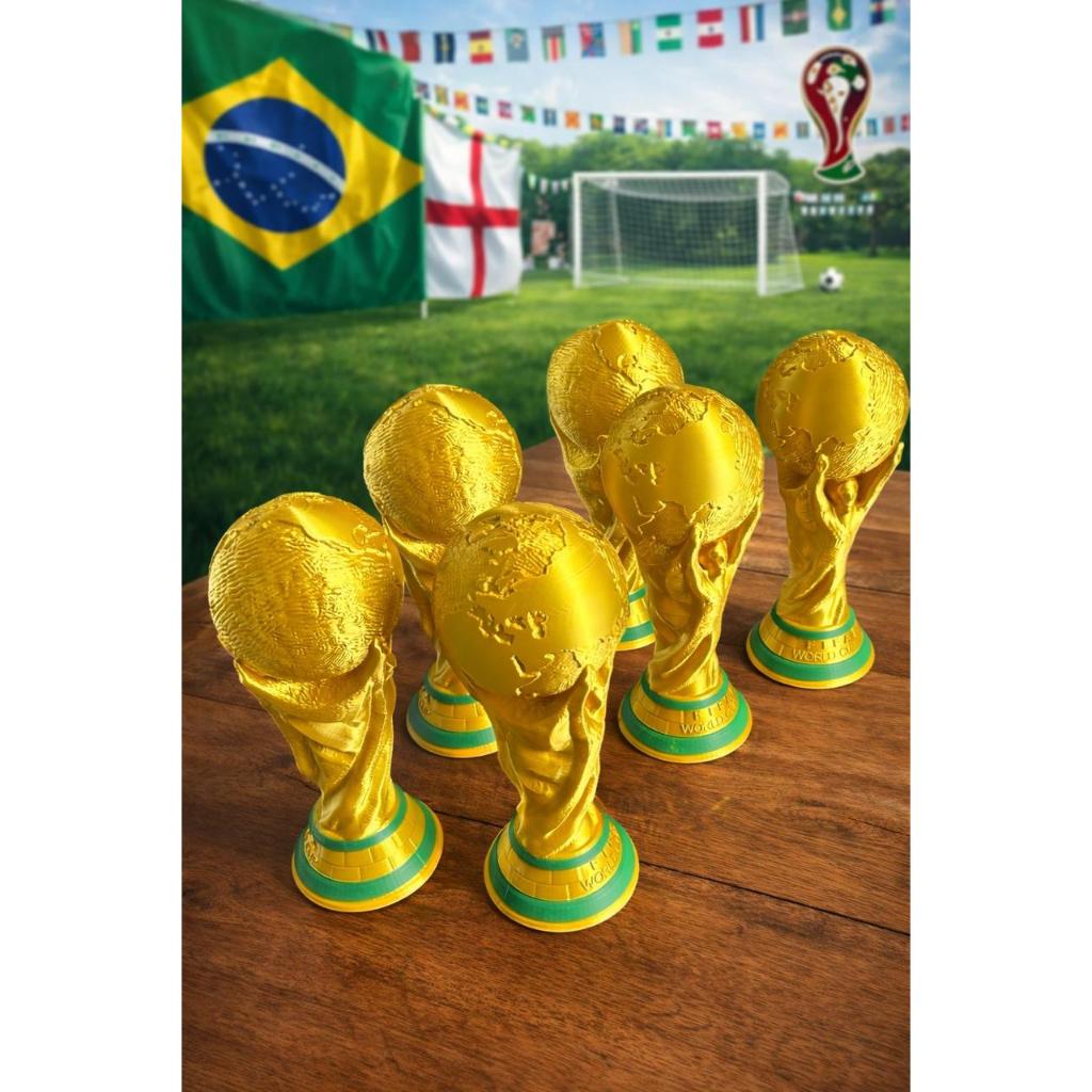 Taça Copa do Mundo FIFA  Troféu Decorativo em Alta Qualidade Perfeito p/ Colecionadores tamanho real