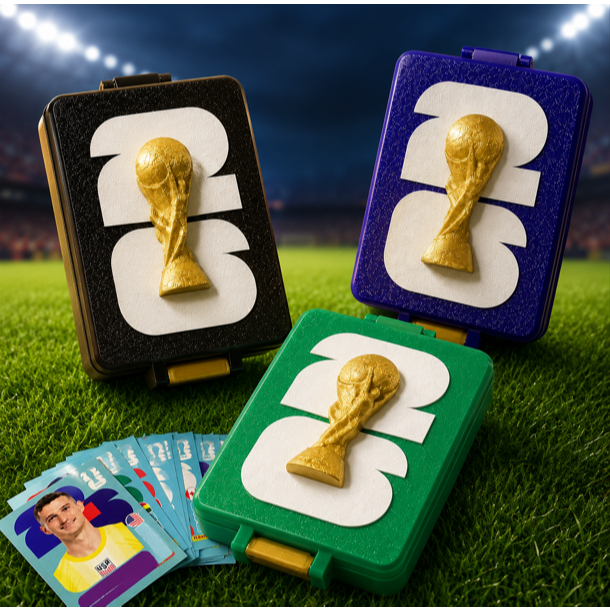 Porta Figurinha da Copa do mundo 2026 - Estojo para guardar figurinhas